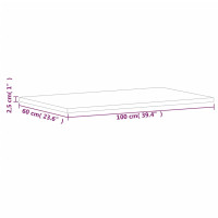 Produktbild för Bordsskiva 100x60x2,5 cm rektangulär massivt bokträ
