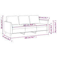 Produktbild för 3-sitssoffa grå 180 cm konstläder