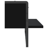Produktbild för Vägghylla med stång svart 65x25x30 cm