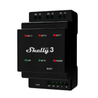 Produktbild för Shelly Pro 3 elektriska reläer Svart