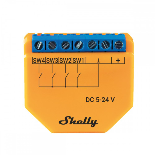 Shelly Shelly Plus i4 DC elektriska reläer Orange