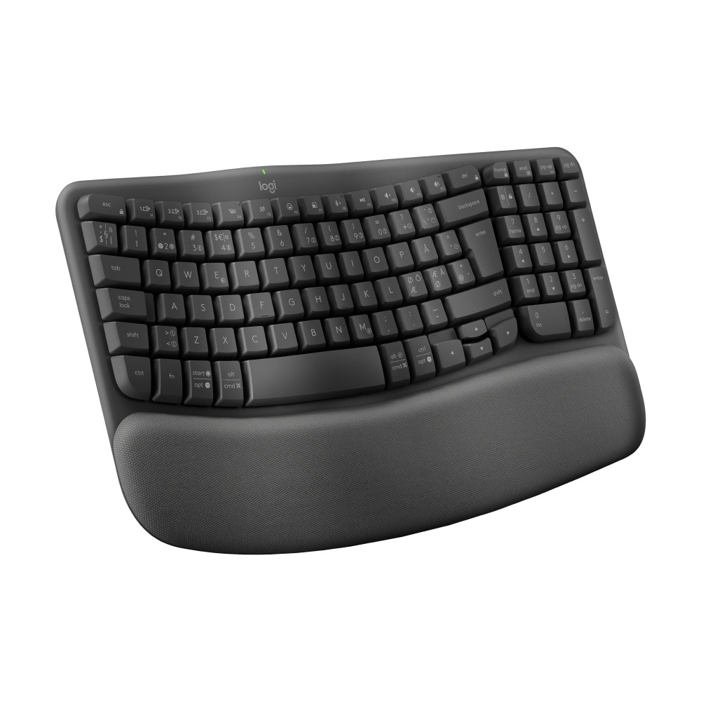 Produktbild för Logitech Wave Keys tangentbord Trådlös RF + Bluetooth QWERTY Dansk, Finsk, Norsk, Svensk grafit
