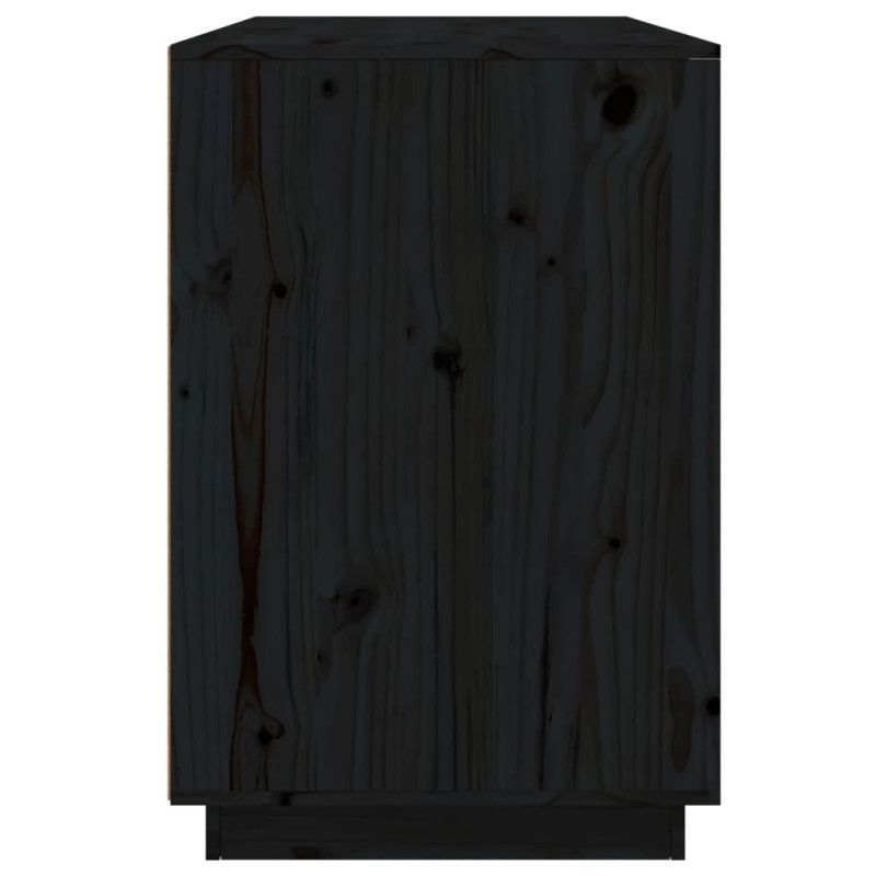 Produktbild för Skrivbord svart 140x50x75 cm massiv furu
