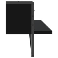 Produktbild för Vägghylla med stång svart 100x25x30 cm