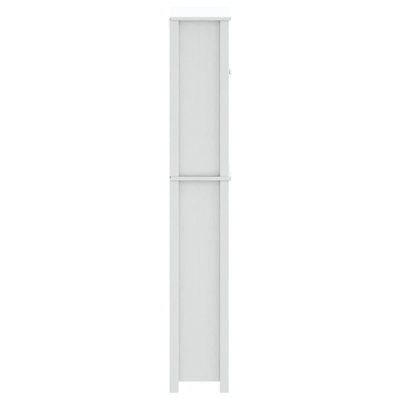 Produktbild för Tvättmaskinskåp BERG vit 76x27x164,5 cm massivt trä