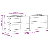 Produktbild för Odlingslåda 150x50x50 cm vit massiv furu