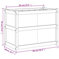 Produktbild för Odlingslåda 90x50x70 cm vit massiv furu