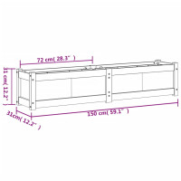 Produktbild för Odlingslåda vit 150x31x31 cm massiv furu