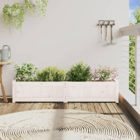 Produktbild för Odlingslåda vit 150x31x31 cm massiv furu