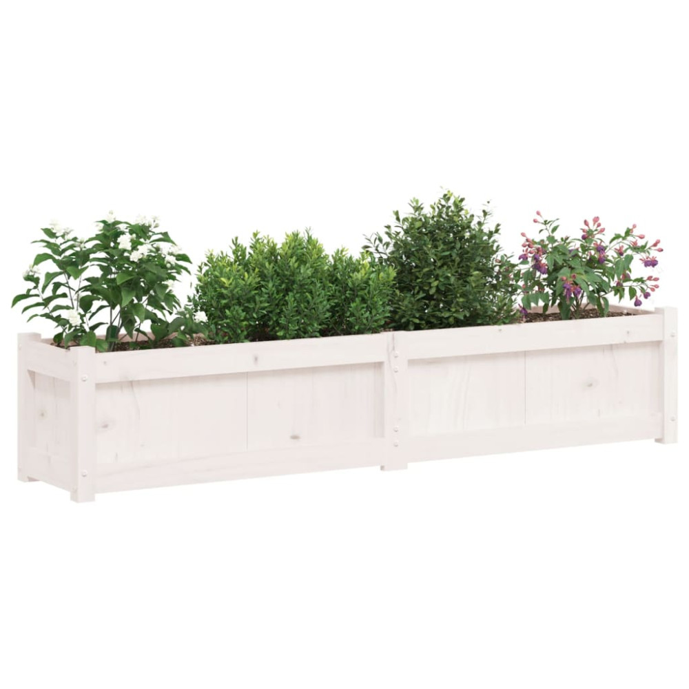 Produktbild för Odlingslåda vit 150x31x31 cm massiv furu