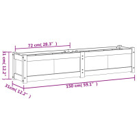 Produktbild för Odlingslåda 150x31x31 cm massivt furuträ