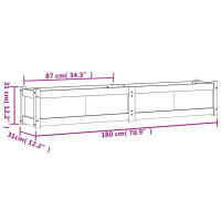 Produktbild för Odlingslåda 180x31x31 cm vit massiv furu