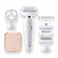 Produktbild för Braun Silk-épil 9 81688639 epilatorer 40 pincetter Vit, Guld