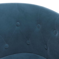 Produktbild för Fåtölj med fotpall mörkblå sammet