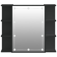 Produktbild för Spegelskåp med LED svart 70x16,5x60 cm