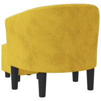 Produktbild för Fåtölj med fotpall gul sammet