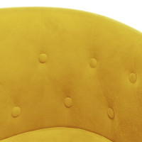 Produktbild för Fåtölj med fotpall gul sammet