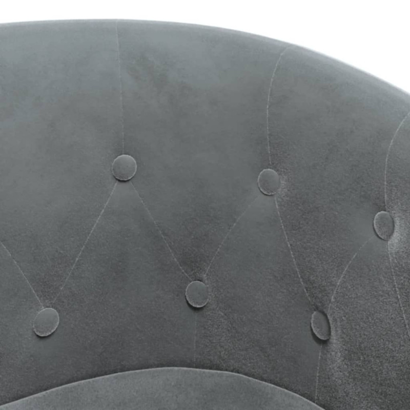 Produktbild för Fåtölj med fotpall mörkgrå sammet