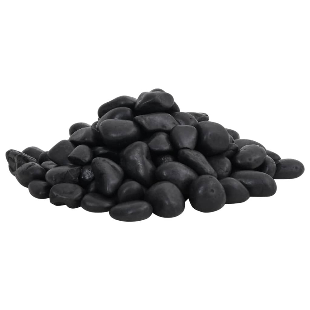 Produktbild för Polerad småsten 25 kg svart 2-5 cm