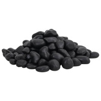 Produktbild för Polerad småsten 25 kg svart 2-5 cm