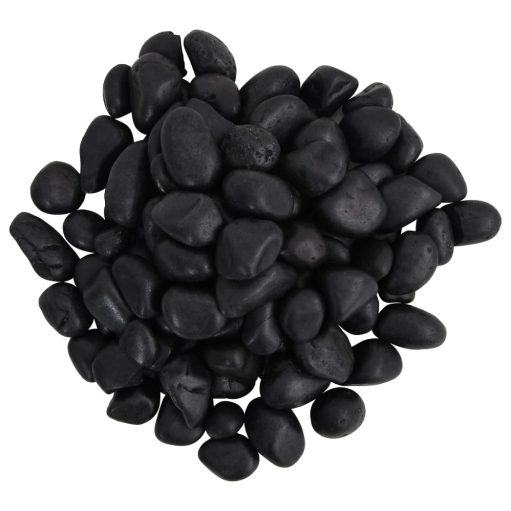 Produktbild för Polerad småsten 25 kg svart 2-5 cm