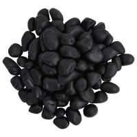 Produktbild för Polerad småsten 25 kg svart 2-5 cm