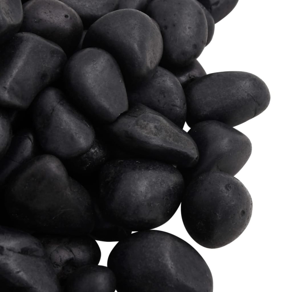 Produktbild för Polerad småsten 25 kg svart 2-5 cm