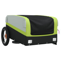 Produktbild för Cykelvagn svart och grön 30 kg järn