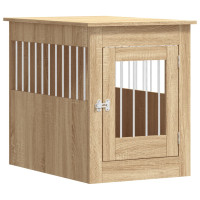 Produktbild för Hundbur/sidobord sonoma-ek 55x80x68 cm konstruerat trä