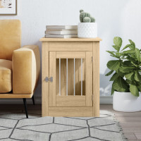Produktbild för Hundbur/sidobord sonoma-ek 55x80x68 cm konstruerat trä