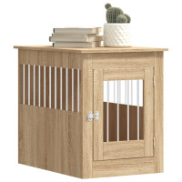 Produktbild för Hundbur/sidobord sonoma-ek 55x80x68 cm konstruerat trä