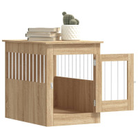 Produktbild för Hundbur/sidobord sonoma-ek 55x80x68 cm konstruerat trä