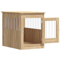 Produktbild för Hundbur/sidobord sonoma-ek 55x80x68 cm konstruerat trä