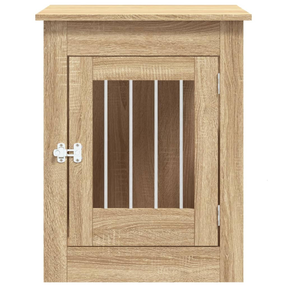 Produktbild för Hundbur/sidobord sonoma-ek 55x80x68 cm konstruerat trä
