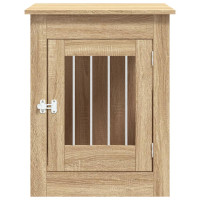 Produktbild för Hundbur/sidobord sonoma-ek 55x80x68 cm konstruerat trä