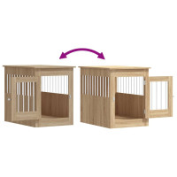Produktbild för Hundbur/sidobord sonoma-ek 55x80x68 cm konstruerat trä