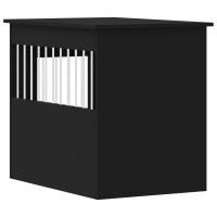 Produktbild för Hundbur/sidobord svart 55x80x68 cm konstruerat trä
