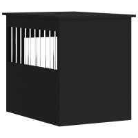 Produktbild för Hundbur/sidobord svart 55x75x65 cm konstruerat trä