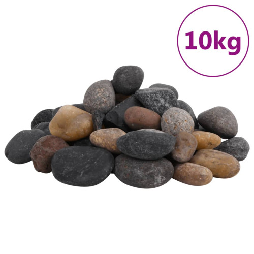 vidaXL Polerad småsten 10 kg blandade färger 5-8 cm