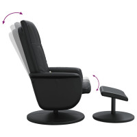 Miniatyr av produktbild för Massagefåtölj med fotpall svart konstläder