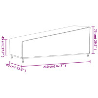 Produktbild för Solstolsskydd svart 210x80x45/75 cm 420D oxford