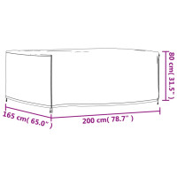 Produktbild för Överdrag till trädgårdsmöbler svart 200x165x80 cm 420D oxford
