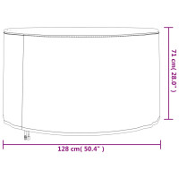 Produktbild för Överdrag till trädgårdsmöbler svart Ø 128x71 cm 420D oxford