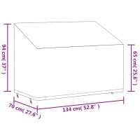 Produktbild för Bänkskydd 2-sits svart 134x70x65/94 cm 420D oxford