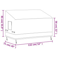 Produktbild för Bänkskydd 2-sits beige 132x71x56/81 cm 600D oxford