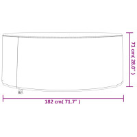 Produktbild för Överdrag till trädgårdsmöbler svart Ø 182x71 cm 420D oxford