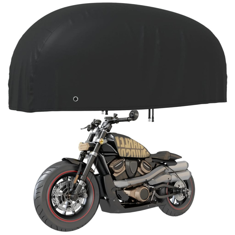 Produktbild för Motorcykelskydd svart 245x105x125 cm 210D oxford