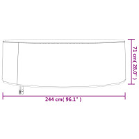 Produktbild för Överdrag till trädgårdsmöbler svart Ø 244x71 cm 420D oxford