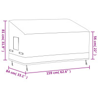 Produktbild för Bänkskydd 3-sits beige 159x84x56/81 cm 600D oxford