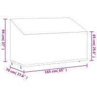 Produktbild för Bänkskydd 3-sits svart 165x70x65/94 cm 420D oxford